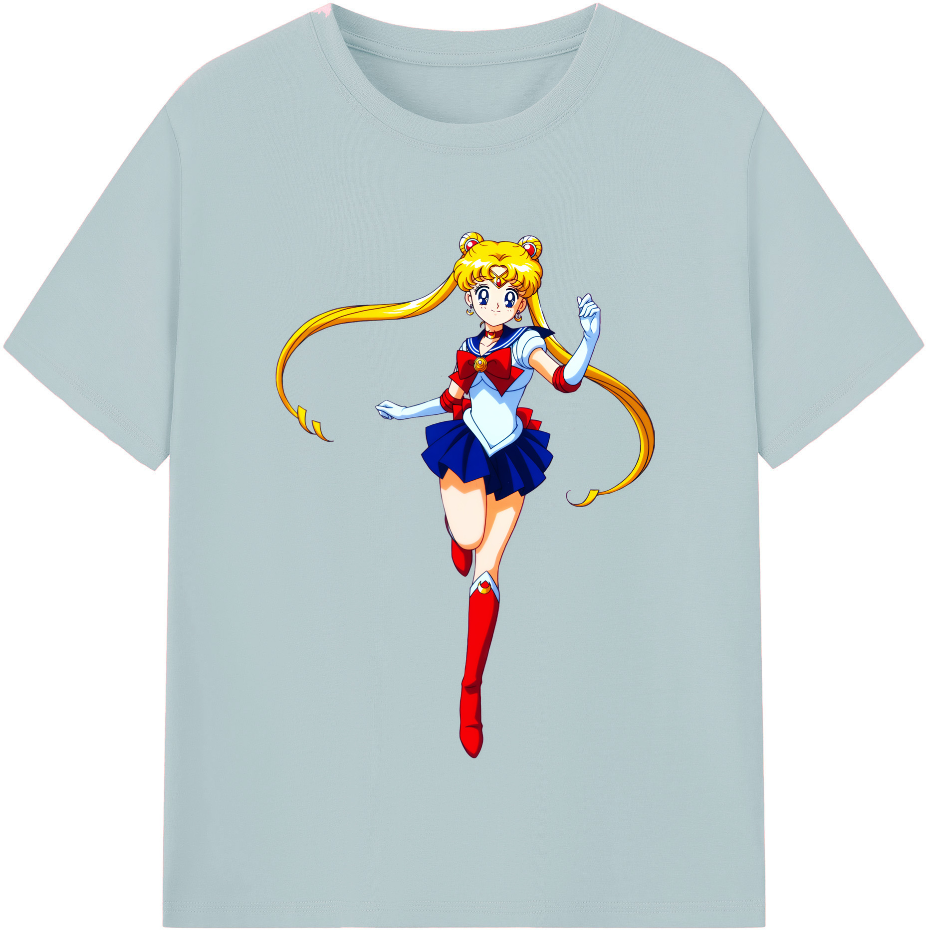 （画像用） 美少女戦士セーラームーン 月野 うさぎ つきの うさぎ Sailor Moon Tsukino Usagi 綿100％半袖Tシャツ（フロントプリント）